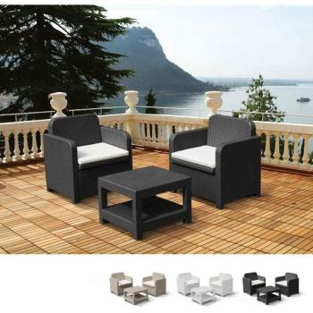 Poltrona Duo Giglio Rattan per Salotto Esterno – Nero