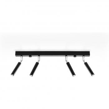 Euluna Nicanor luminaire plafond noir/chromé à 4 lampes