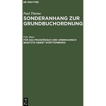 Sonderanhang zur Grundbuchordnung, Für das französisch und amerikanisch besetzte Gebiet Württembergs