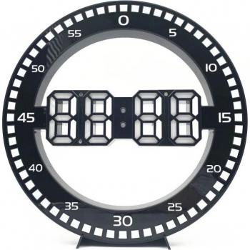 Horloge Électronique Murale Ronde avec Affichage LED