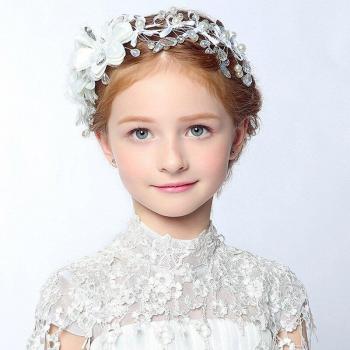 Crystal Blue Flower Headband for Children