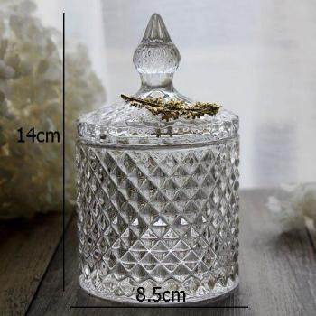 Frasco de Cristal con Tapa para Joyas