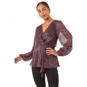 Roman Roman Pink Petite Glanz-Twist-Stretch-Bluse