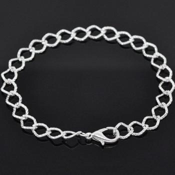 Bracelets en zinc avec fermoir à homard, 20 cm, argent, 12 pièces pour fabrication de bijoux