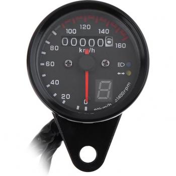 Compteur de vitesse et odomètre pour moto Café Racer 0-160 Km/H