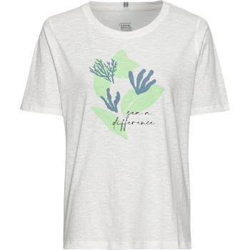 Camel active Damen T-Shirt aus Bio-Baumwolle, korallenfarbener Print, L