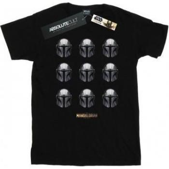 T-shirt noir garçon avec motif casque The Mandalorian 12-13 ans