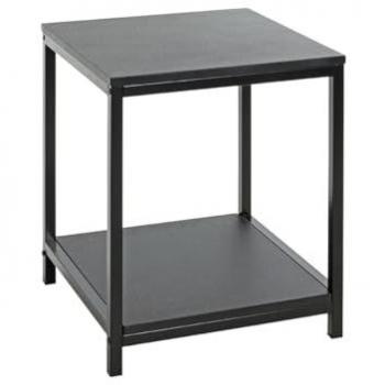 HAKU Möbel Beistelltisch schwarz, MDF und Metall, 38 x 38 x 47 cm, modern