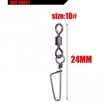 20Pcs MS+QL Interlock Rolling Swivels with Hooked Snap FA-539