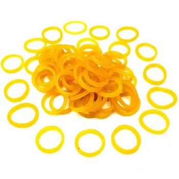 Bandettes en latex jaune, longueur 12 mm, pour cheveux