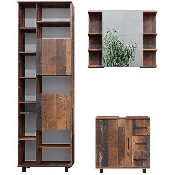 Set de Muebles Ilias en Roble Rústico (3 piezas + mueble bajo 60 cm) – Vicco