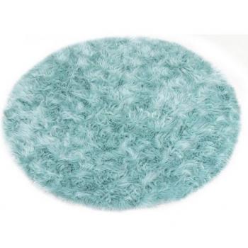 Home Affaire Dena Hochflor Teppich – runder Kunstfell, 60 mm Höhe – Blau