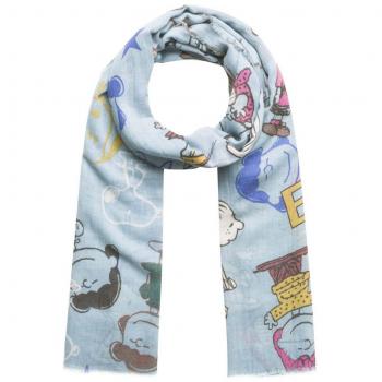 CODELLO Damen Schal Peanuts Snoopy Motiv 82063808 Blau und Pink