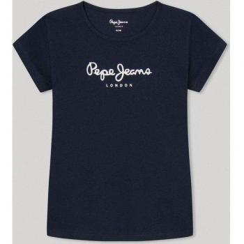 Pepe Jeans Mädchen T-Shirt Hana Glitter Dunkelblau Slim Fit 16Y
