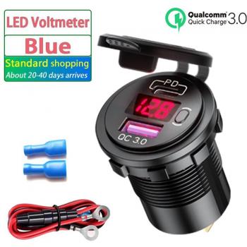 Adaptador 48W USB Tipo C (PD+QC3.0) con Indicador LED de Voltaje y Control Manual