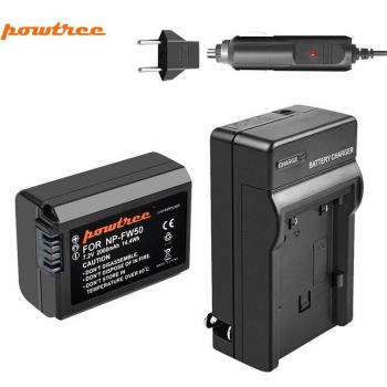 Powtree NP-FW50 2000mAh Battery and Charger for Sony NEX-7, NEX-5N, NEX-5R, NEX-F3, Alpha a5000, a6000