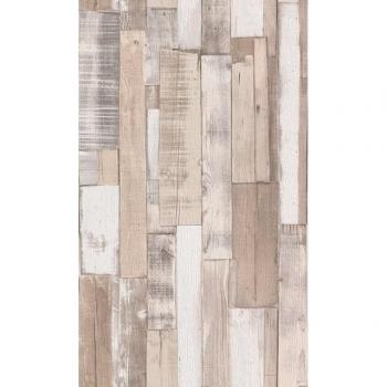 Brown Wall Paper with Rustic Wood Planks 203714