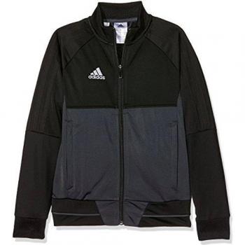 Adidas Jungen Tiro 17 Sportjacke Polyester in Schwarz, Dunkelgrau & Weiß – Größe 140