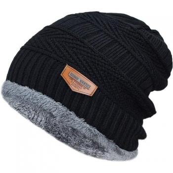 Thick Black Skully Beanie