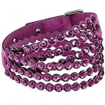Pulsera Swarovski Slake, 34cm, Acero inoxidable, cristales lilas