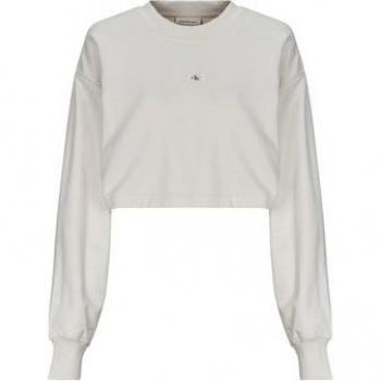 Tricot CK Jeans Étiquette Tissée Blanc