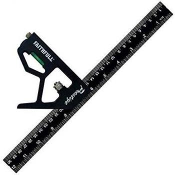 Faithfull FAICS300CNC Prestige Combination Square Black Aluminium 300mm (12in)