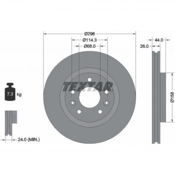 Disque de frein avant TEXTAR 92274203