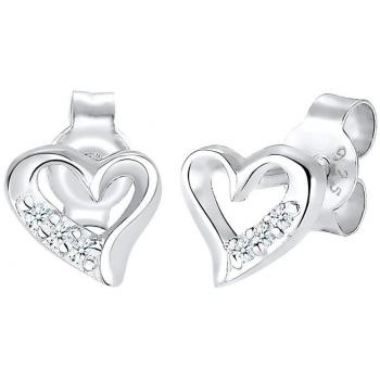 DIAMORE Ohrringe Herz für Damen mit 0.06 ct. Diamant