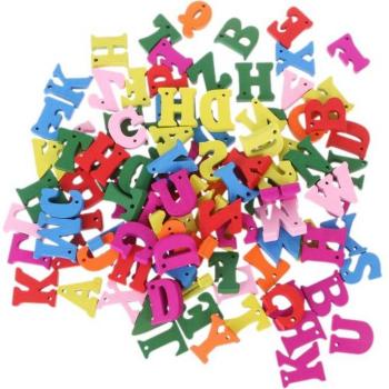 100 Stück Holz Alphabet für Bastel
