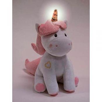 Unicorno Peluche 24 cm Jemini Bianco/Rosa Musicale e Luminoso