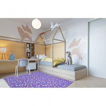 Tappeto per bambini con numeri e alfabeto viola 400x400 cm