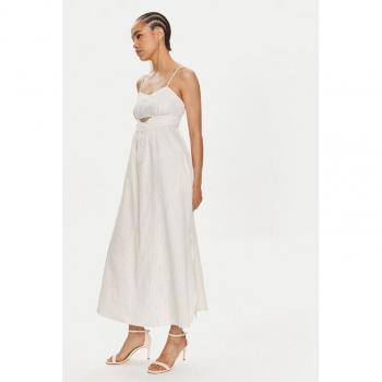 Twinset Abito Longuette Righe Lune Bianco Argento – 44