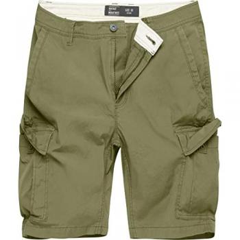 Vintage Industries Ryker Bright Olive Shorts – Grün – Größe 33 – 95 % Polyestere, 5 % Elasthan