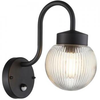 Endon Collection Eldon Globe Wall Lamp Textured Black, IP44