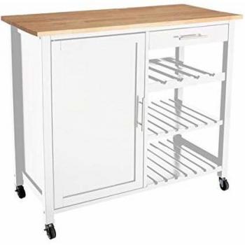 Double White Claude Kitchen Storage Trolley