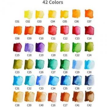 Set de Pintura de Agua Plegable con 42/33/25/18 Colores y Pincel