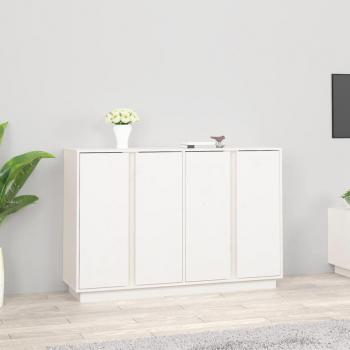 VidaXL White Sideboard 120x35x80 cm Solid Wood Pine