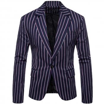 Blazer Casual Rayado Azul S