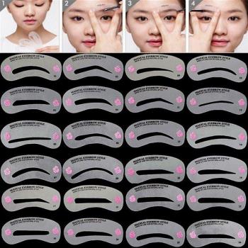 Kit de façonnage de sourcils avec 24 pochoirs