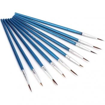 Feinpunkt-Nylon-Künstlerpinsel – 10er Set für Acryl & Wasserfarben (R9JB)