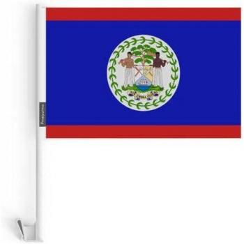 Double‑Side Belize Car Flags – 10 Pack, 14x21 cm