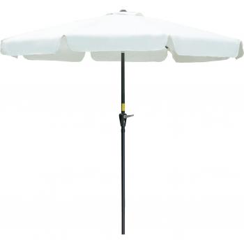 Outsunny Verstellbarer Sonnenschirm Ø2,66 m mit UV-Schutz 50+, Beige, 8 Rippen für Garten und Terrasse