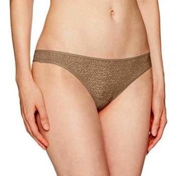 Tanga sexy DKNY con encaje para mujer, Champagne, Mediana