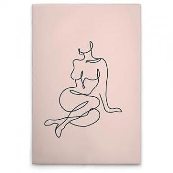 Bodyline 1 – A.S. Création Canvas‑Leinwand, abstrakte Silhouette, brauner Rahmen, 80 × 110 cm