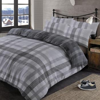 Dreamscene Boston Brushed Cotton Check Tartan Duvet Cover Set