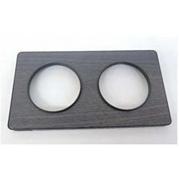 Plaque Odace Touch frêne anthracite 71mm 2 postes