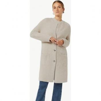 Mantel aus Kunstfell – Länge: Langer Cardigan – Größe 34 – Damen – Sand