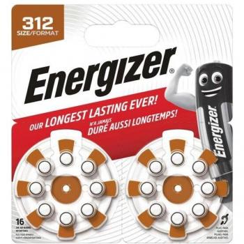 Piles zinc-air Energizer ZA 312, 1.45 volts, paquet de 16