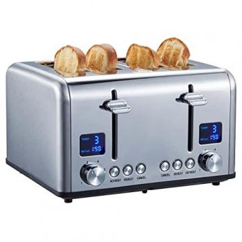 STEINBORG 4-Scheiben Toaster mit Brötchenaufsatz und Krümelschublade 1630W
