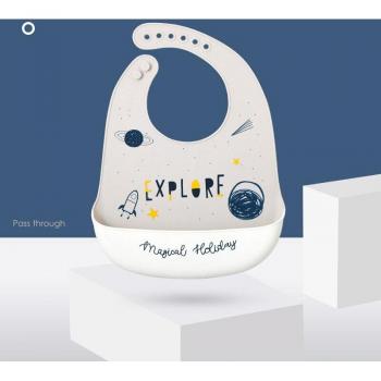 Babero de Silicona con Dibujos Animados para Alimentación de Bebés